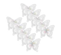 LOLIPPYY 10pcs Double Layer Butterfly Embroidered Patches Handsewn Organza Appliques with Intricate Lace Design Lightweight Decorative Sewing Craft for Wedding Dresses DIY Clothes Hair