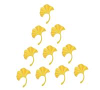 LOLIPPYY 10Pcs Ginkgo Leaf Shape Embroidered Applique Patches DIY Sewing Accessories for Clothes Bags Hats Self-Adhesive Repair and Decoration