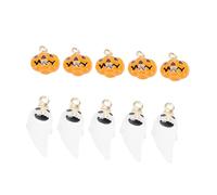 LOLIPPYY 10pcs Halloween Multi Function Pumpkin Ghost Pendants DIY Jewelry Making Accessories Lightweight Resin Charms for Necklace Earring Bracelet Craft