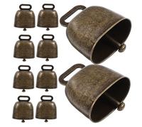 LOLIPPYY 10pcs Iron Cow Bells for Grazing Animals Weatherproof Rustic Farm Animal Bells for Sheep Horses Cattle for Outdoor Use and Christmas
