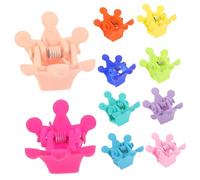 LOLIPPYY 10pcs Mini Crown Hair Clips for Rainbow Colorful Small Claw Clips Plastic Hair Accessories for Parties and Daily Wear Cute Princess Style