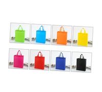 LOLIPPYY 10pcs Non-woven Reusable Tote Bags Vertical Design Mixed Colors Portable Shopping Handbags for Grocery Event Retail Gift Use