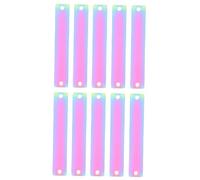 LOLIPPYY 10Pcs Rainbow Stainless Steel Blank Stamping Tags Double Rectangular Pendants for DIY Keychains Craft Charms Engraving Lightweight Durable Metal Plates for Gifts