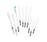 LOLIPPYY 10pcs Watercolor Brush Pens with Pointed and Flat Tips Water Flow Control Drawing Pens for Students and Artists Compatible with Watercolor Crayons and Markers Durable Art Supplies