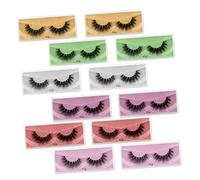 LOLIPPYY 12 Pairs False Eyelashes for Women Dense Curled Multipack with Yellow Green Purple Red Silver Pink Shades Safe and Easy to Apply for Photography Parties Performances
