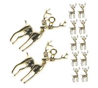 LOLIPPYY 12 Pcs Golden Alloy Deer Pendant DIY for Jewelry Making Versatile Fawn Ear Accessories for Earrings Necklaces Keychains Vintage Charm Craft Supplies