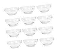 LOLIPPYY 12Pcs Clear Glass Facial Mask Bowls for DIY Skin Care Mixing Transparent Beauty Bowls for Essential Oils Reusable Hair Salon and Home Use Containers
