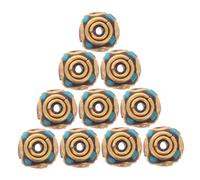 LOLIPPYY 12PCS Large Hole Tibetan Buddhist Spacer Beads Brass Artisan Nepal Style for Bracelets Necklaces Earrings DIY Ethnic Jewelry Craft Supplies