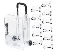 LOLIPPYY 12pcs Mini Suitcase Favor Boxes Small Black Travel Candy Gift Boxes Durable Reusable Mini Luggage Dessert Storage Cases for Wedding Party Decorations