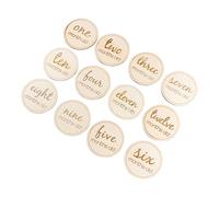 LOLIPPYY 12pcs Monthly Milestone Cards Wooden Birth Month Number Photography Props for Newborns Creative and Design for Shower and Social Media Memories