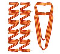 LOLIPPYY 12pcs Multi Function Sports Medal Ribbons with Neck Lanyards for Competitions and Parties Easy Open Clip Design Red White Blue Striped Award Ribbons for Indoor Outdoor Use