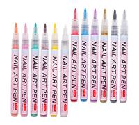 LOLIPPYY 12pcs Nail Art Pens Ergonomic Design Easy Use for Dots Lines and Fine Patterns Nail Supplies Graffiti Pens for Beginners and Professionals
