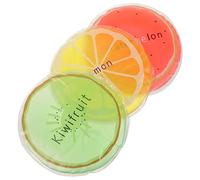 LOLIPPYY 12Pcs Reusable Gel Ice Packs for Relief Cooling Cold Compress for Boy Girl and Sports Injuries Portable Lightweight PVC Ice Bags with Cute Fruit Design Dragon Fruit Kiwi Lemon