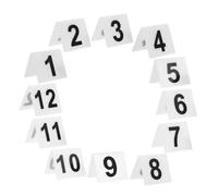 LOLIPPYY 12pcs Shaped Acrylic Table Number Signs Reusable Evidence Markers for Crime Party Games and Detective Role Identification Versatile Restaurant and Event Decoration