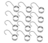 LOLIPPYY 12pcs Stainless Steel Rod Hooks for Wardrobe Clothes Rail Stable Sleeve Tube Design Coat Hanger Rack Multipurpose Heavy-Duty Hooks for Laundry Bathroom Balcony Storage and Display
