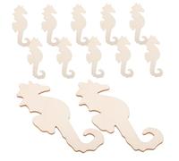 LOLIPPYY 12pcs Wooden Seahorse Cutouts Blank DIY Craft Shapes for Decorating Unfinished Wood Decorations for Birthday Wedding Home Art Projects Creative Nautical Ornament Kit