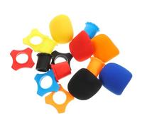 LOLIPPYY 15pcs Microphone Accessories Set Mic Windscreen Sponge Covers, Anti-roll Protective Rings and Mic Bottom Covers, Mixed Colors for Studio and Live Sound Use