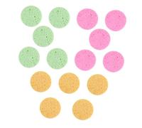 LOLIPPYY 15pcs Rounded Makeup Pads Face Cleaning Puff Cellulose Facial Sponges 70mm Diameter 8mm Thick Cosmetic Tools for Women Daily Makeup Removal and Face Washing
