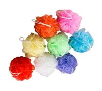 LOLIPPYY 16pcs Solid Color Bath Scrubber Shower Balls Mesh Sponges Soft Exfoliating Body Puff for Gentle Skin Cleansing and Comfortable Lathering Mixed Colors