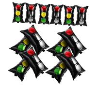 LOLIPPYY 16pcs Traffic Light Foil Balloons Red Yellow Green Jumbo Balloons for Race Car Birthday Party Reusable Transportation Party Decor Backdrop Vibrant Construction Theme Supplies