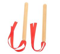 LOLIPPYY 1pair Portable Wooden Rhythm Sticks of Classical Percussion Instruments with Ribbon Musical Playthings for Boys and Girls Inspires Creativity and Melodies Safe and