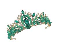 LOLIPPYY 1pc Stylish Bride Crystal Crown Hair Hoop for Wedding Elegant Green Diamond Headband Accessory for Brides and Bridesmaids Comfortable Fit