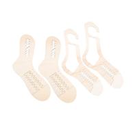 LOLIPPYY 2 Pair Wooden Sock Blocking Forms for Knitting and Crochet DIY Sock Knitting Tools with Thin Lightweight Design for Stocking Display and Stitch Shaping