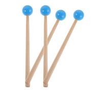 LOLIPPYY 2 Pairs Drum Mallets with Wood Handle Rubber Head Percussion Sticks for Marimba Glockenspiel Tongue Drum Ergonomic Design for Adults Music Practice Blue