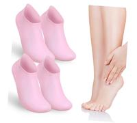LOLIPPYY 2 Pairs XL Silicone Foot Covers Moisturizing Spa Socks for Women Flexible Gel Socks for Dry Cracked Feet Care Reusable and Washable for and Comfort