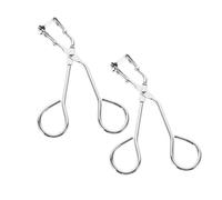 LOLIPPYY 2 Pcs Precision Stainless Steel Eyelash Curler with Black Nonslip Rubber Ring Portable Mini Lash Styling Tool for Partial Curling Travel-Friendly Compact Design with Refill Pads