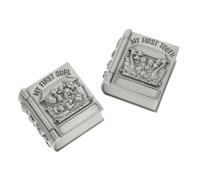 LOLIPPYY 2 Pcs Retro Style Metal Tooth Boxes for Milk Teeth Containers with Animal Patterns Lightweight Keepsake Cases for First Curl Storage and Baptism Gift