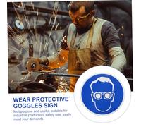 LOLIPPYY 2 pcs Wear Protective Goggles Safety Stickers Adhesive Signs for Industrial Eye Protection Safety Decals for Factory and Workplace Use