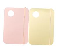LOLIPPYY 2 Set Acrylic Makeup Mixing Plates with Spatulas Compact Cosmetic Foundation Palettes for Artists and Women Lightweight Portable Color Mixing Tools for Face and Nail Art