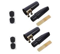 LOLIPPYY 2 Sets Alto Saxophone Mouthpiece Kit with Ligature Cushions and Protective Caps Alto Sax Accessories for Wind Instrument Parts Comfortable Playing Experience Easy Replacement