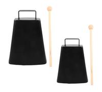 LOLIPPYY 2 Sets Hand Percussion Cowbell with Mallet Sticks and Metal Noise Makers for Drum Set Cheering Sporting Events Friendly Lightweight Design
