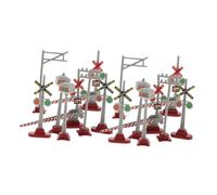 LOLIPPYY 2 Sets Miniature Railroad Crossing Signs for Model Train Stations Realistic Stop and Road Signs with Signal Lights Educational Sand Table Decoration for Creative Play and Learning