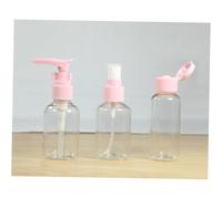 LOLIPPYY 2 Sets Portable Pink Pump Bottle Set for Travel Toiletries Transparent Liquid Containers with Detachable Design Refillable Empty Dispenser Bottles for Shampoo Lotion Cream Total