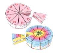 LOLIPPYY 2 Sets Triangle Cake Slice Candy Boxes Party Favor Packaging Paper Boxes for Birthday Christmas Wedding with 10 Pink Strawberry and 10 Blue Rainbow Pieces