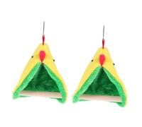LOLIPPYY 2 Sets Warm Parrot Nest with Stand Hanging Triangle Bird Sleeping Nests for Small Pets Indoor Outdoor Cozy Beds for Budgies Canaries and Parakeets Winter Cage Accessory