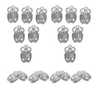 LOLIPPYY 20 Pcs Ancient Egyptian Sacred Beetle Charms Silver Tone Insect Charms for Jewelry Making DIY Necklace Bracelet Crafting Accessories