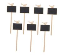 LOLIPPYY 20 Pcs Wooden Mini Chalkboard Plant Labels with Bird Flowerpot Decoration Double-Sided Message Blackboards for Home Garden Desk Notes and Vase Signs