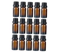 LOLIPPYY 20pcs 15ml Amber Glass Essential Oil Bottles Portable Cosmetic Storage Containers with Caps Refillable Makeup Holder for Travel and Subpackaging