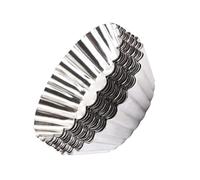LOLIPPYY 20pcs Egg Tart Mold Baking Cups Made of Tinplate for Even Baking and Quick Heat Conductivity Reusable Silver Flat Cake Moulds Delicious Desserts