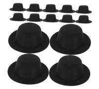 LOLIPPYY 20pcs Mini Black Top Hats for Crafts Lightweight Felt Formal Doll Accessories Snowman Decorations DIY Party Favors Versatile Small Caps for Holiday Ornaments