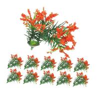 LOLIPPYY 20pcs Miniature Plant Models for Doll House Decor Orange-red Plastic Shrubs Tiny Artificial Greenery for Miniature Garden Photo Props Indoor Tabletop Decoration