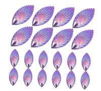 LOLIPPYY 20Pcs Peacock Purple Resin Shell Charms Miniature Ornaments for DIY Phone Case Decor Shiny Embellishments for Jewelry Bags Wedding Accessories Craft Projects