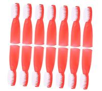 LOLIPPYY 20pcs Prison Finger Sleeve Toothbrushes Red Soft Bristles Safe Oral Cleaning for High Security Detention Centers and Mental Institutions Tested Hygiene Brushes