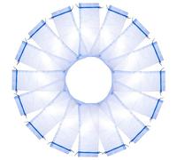 LOLIPPYY 20pcs Sheer Organza Wine Bottle Bags Elegant Blue Wrap for Parties for Wine Presentations with Satin Drawstring for Easy Closure