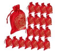 LOLIPPYY 20pcs Silk Drawstring Gift Bags Small Decorative Pouches for Jewelry Candy Wrapping Lightweight Silk for Chinese Year Wedding Party Christmas Favor
