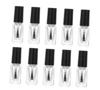 LOLIPPYY 20PCS Square Refillable Glass Nail Polish Bottles with Brush Caps Transparent Mini Empty Containers for DIY Nail Art Essential Oils Perfume Storage Travel Use